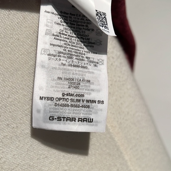 G-Star Raw XS Port Red over dyed T - Picture 4 of 4